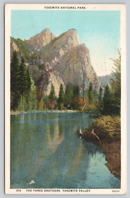 Postcard Mountains Three Brothers Yosemite National Park California