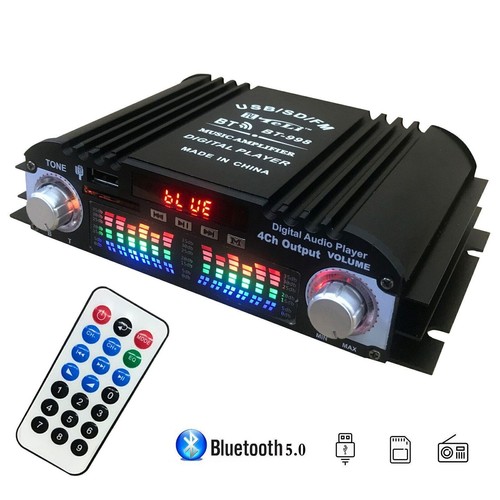 4-Kanal Endstufe Digital Verstärker DC12v Bluetooth 5.0 Auto PKW AMP Subwoofer - Picture 9 of 14