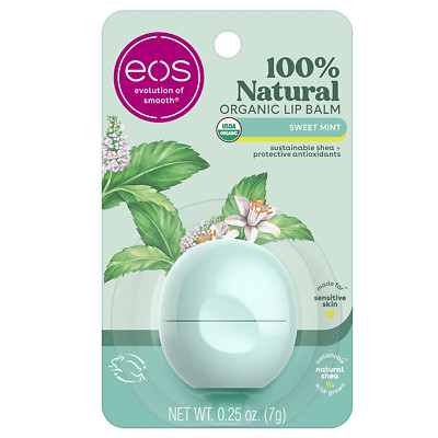 100% Natural & Organic Lip Balm- Sweet Mint, Dermatologist Recommended, All-Day 