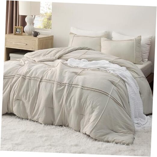 Comforter Set with Sheet - 4 Pieces Soft Queen 02 - Beige (No Flat Sheet)-image