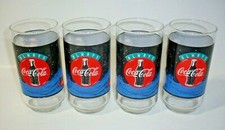Vintage 1995 Coca Cola Polar Bear Holiday Collectible Glasses/Tumblers, Set of 4