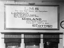 Lms Railway Poster At Manchester Victoria Station, 1920S 3 Train Old Photo