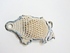 Vintage Crochet Sachet Soap In Bag Hand Crocheted Blue / White US6