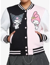  Hello Kitty My Melody And Kuromi Varsity Jacket Split MEDIUM NEW Sold Out