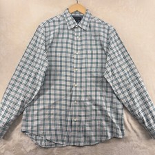 Banana Republic Men's Size L Check Tailored Slim Fit Long Sleeve Soft Wash Shirt