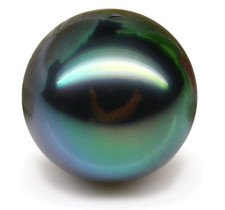 10-11mm natural south sea Tahitian black green round loose pearl undrilled 1288