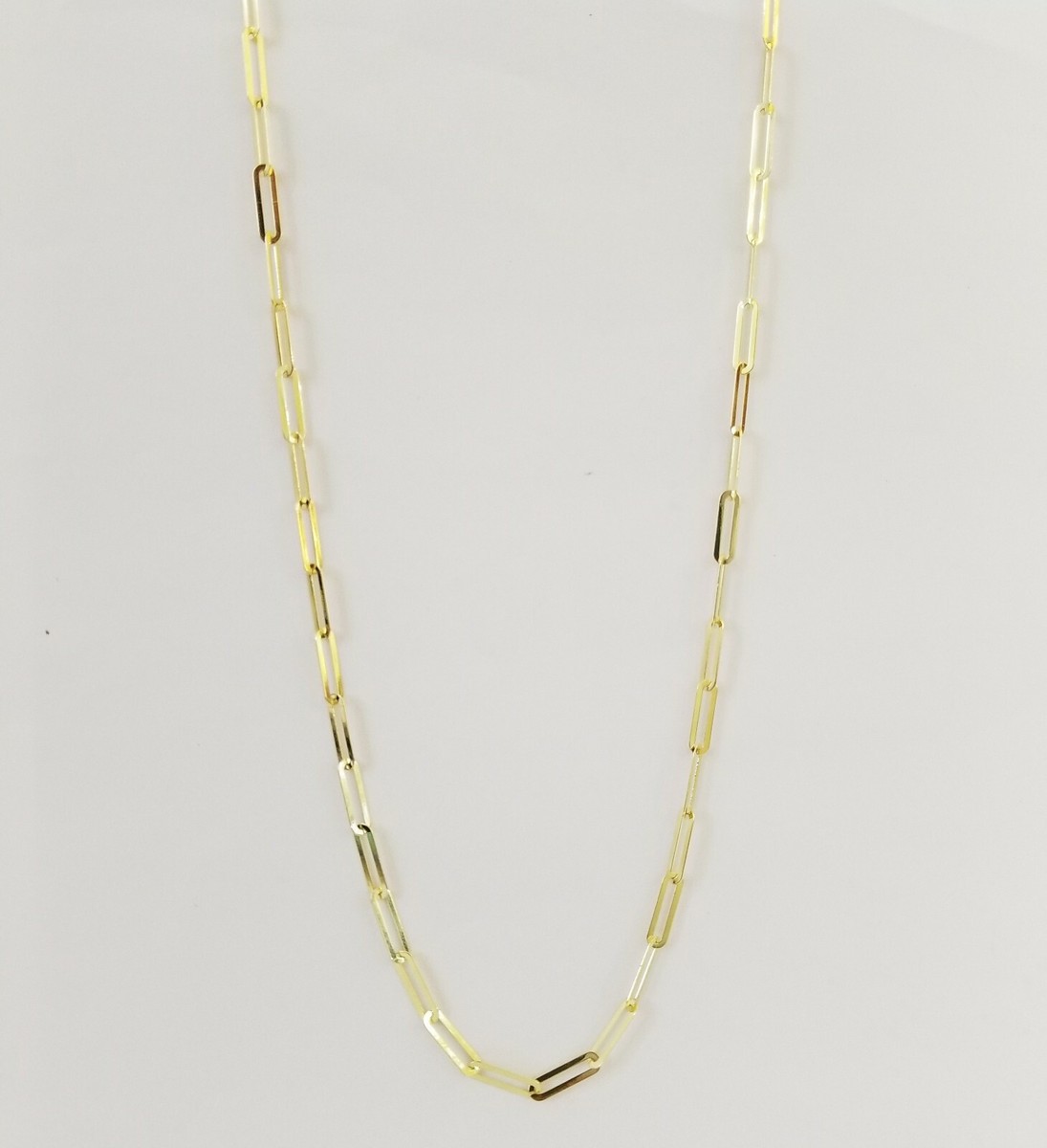 Real 10k Women Paperclip Chain 4mm 16