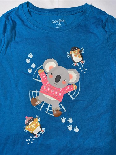 Preowned- Cat & Jack Long Sleeve Graphic T-Shirt Girls (Size M/7-8) - Picture 4 of 6