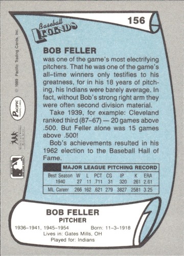 1988 and 1989 Pacific Baseball Legends MLB Set Break #1-#220 — You Choose! - Picture 311 of 441