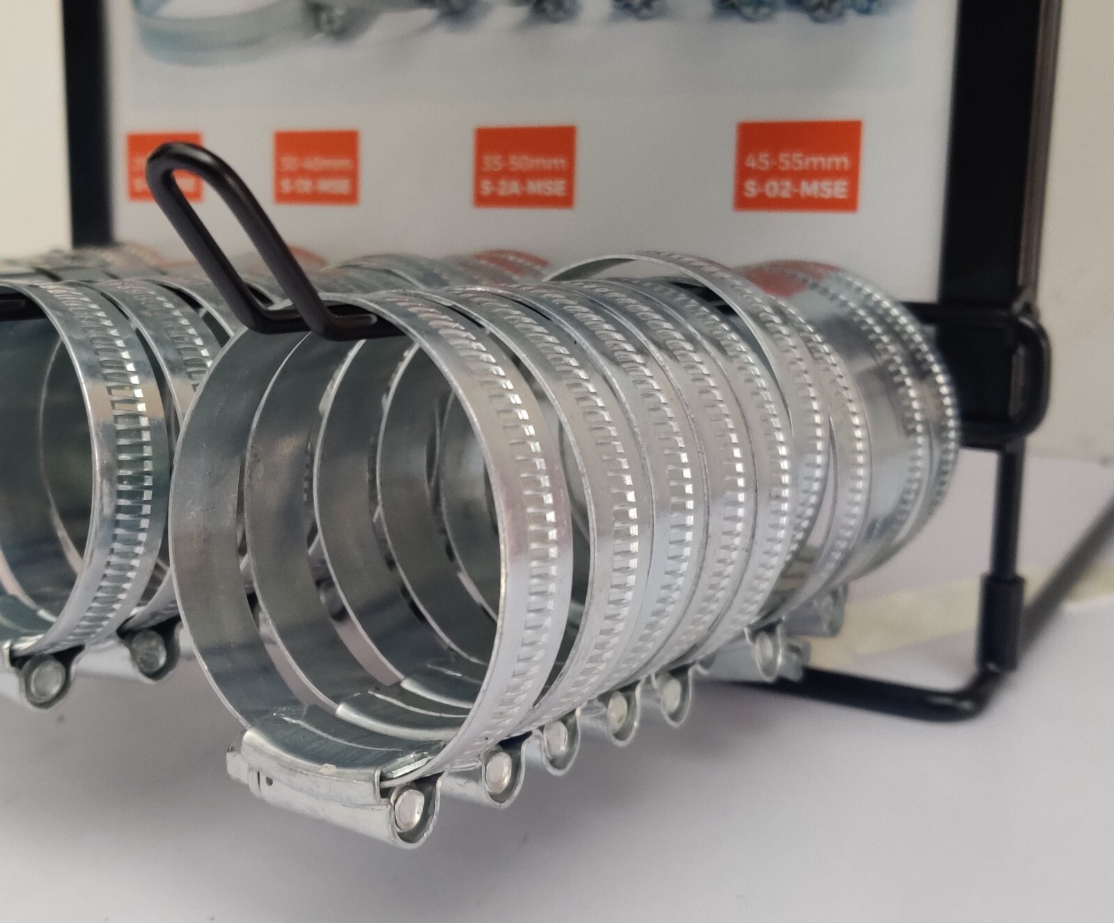 PREMIUM Jubilee Hose Clip Stand Dispenser 100 Assorted Clips Heavy Duty