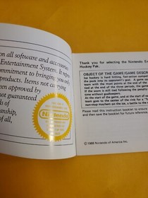 Ice Hockey Authentic Original NES Nintendo Manual Only