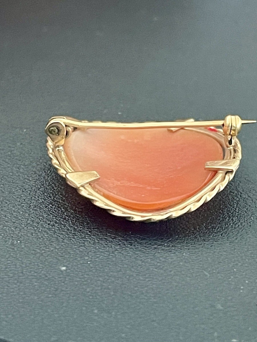 14K Yellow Gold Cameo Brooch (X1) View 4
