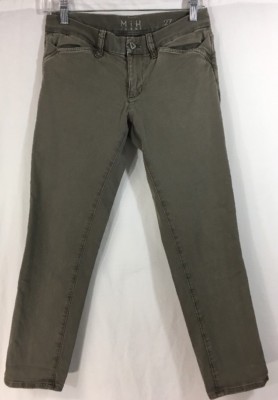 MiH Jeans The Athens Capri Black Olive Color Size 27(28X25.5) Measured