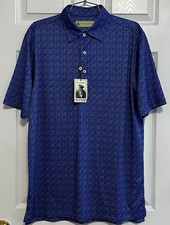 Donald Ross Men's Golf Polo Shirt, Small, Royal Multi, New with Tags