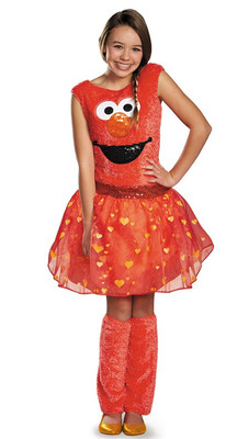 New Sesame Street Elmo Child Girls Costume Large 10-12 yrs