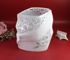 Rosenthal Johan van Loon Durchbrucharbeit - Teelichthalter weiß H. 17 cm.