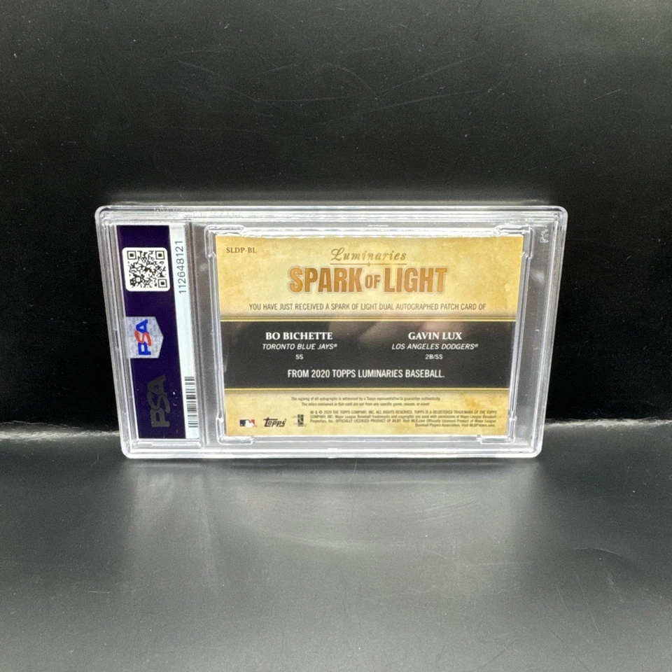 2020 Topps Luminaries Dual Auto SLDP-BL GAVIN LUX/BO BICHETTE /15 Dodgers PSA 6 - Image 2 of 2