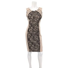 Floral Lace Bodycon Dress Sleeveless Cottage Cocktail Formal Office Fitted Large