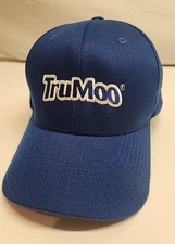 TruMoo By Yupoong Baseball Hat Cap Flexfit Fitted Cap Large-XL Blue Cotton blend