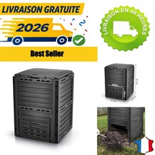 Composteur de jardin VOUNOT 300 L plastique recyclé noir