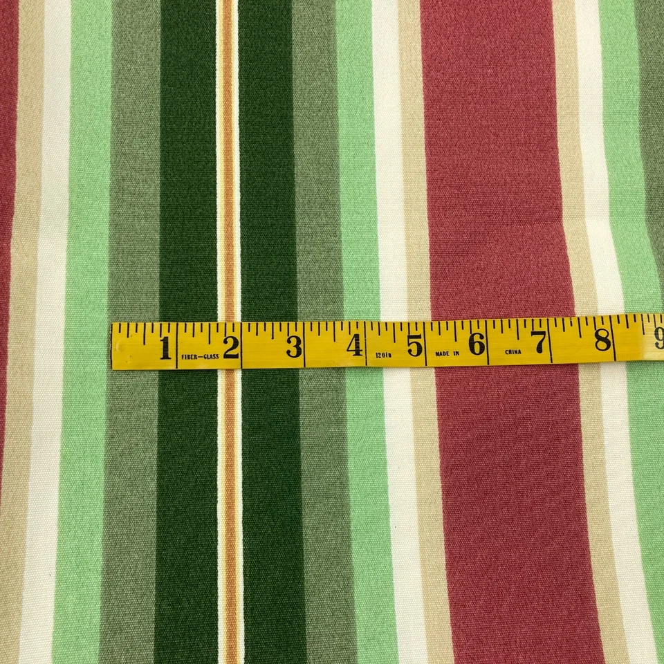 Papel pintado clásico a rayas 4 yardas Jay Yang tela de tapicería verde coral crema Foto 3 de 4