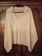 NWT RACHEL ZOE Cream 100 Cashmere Topper one size Poncho BEAUTIFUL And SOFT