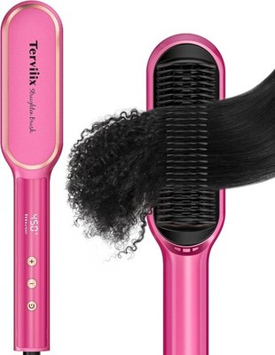 All-in-One Hair Straightening Comb 450°F - Ionic Technology, Anti-Scald Design