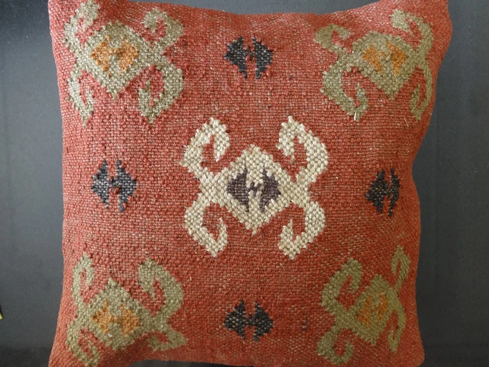 Capa almofada 70% juta 30% lã Kilim tecido à mão alta duração... - Imagem 3 de 4