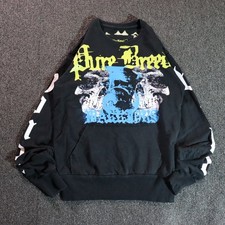 Blac Label Grunge Graphic Y2k Embroidered Black Sweater Xs