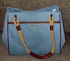 NWT $258 Michael Kors Talia Lrg Grab Bag Canvas Tote/Purse Washed Denim