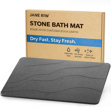 Stone Bath Mat, Quick-Dry Diatomaceous Earth Shower Mat, Absorbent Bathroom Mat