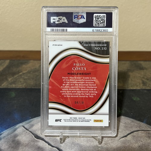 Paulo Costa 2021 Panini Select UFC Gold /10 Prizm Octagonside #232 PSA 10 - Foto 2 di 2