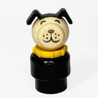 Fisher-Price Little People Figure Wood Head - Lucky Dog with Yellow Collar
