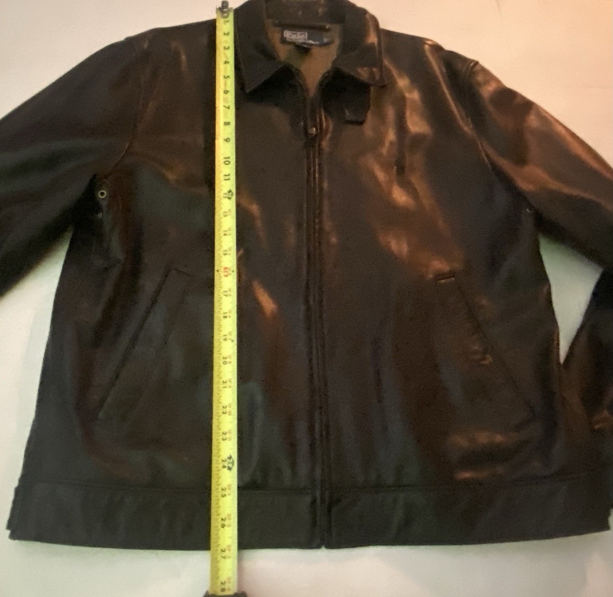 Polo Ralph Lauren Maxwell BLACK Lambskin Leather Jacket Sz LARGE
