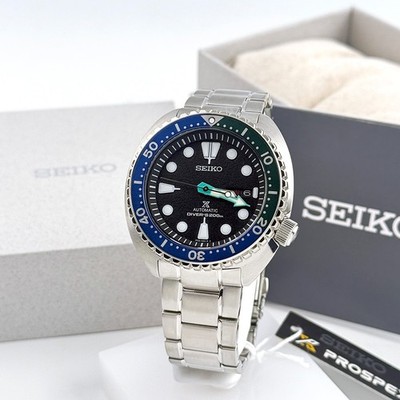 Seiko Men's Automatic Prospex Turtle Black Dial Diver Stainless Watch SRPJ35