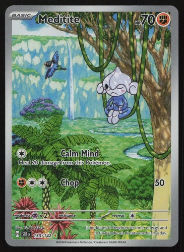Meditite 153/142 Holo Illustration Rare Stellar Crown Pokemon English NM