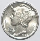1945 D Mercury Dime BU BRILLIANT UNCIRCULATED (I263)
