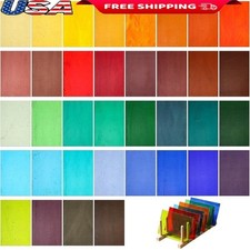 36 Assorted Stained Glass Sheets Craft Projects Mosaic Kits Beginners Use
