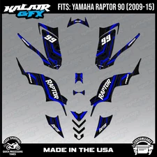 Graphics Kit for Yamaha RAPTOR 90 (2009-2015) Electron Series - Blue (16 mil)