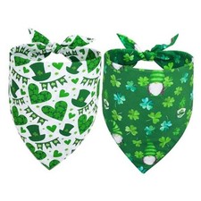 St. Patrick's Day Dog Bandana, 2 Pack Bandanas for St. Patrick's Day Clothes