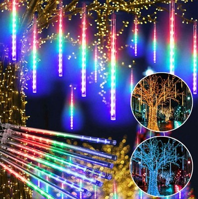 LED Meteoros Ducha Luces de Lluvia Luz Caída Cuerda Navidad Lampara Decoración