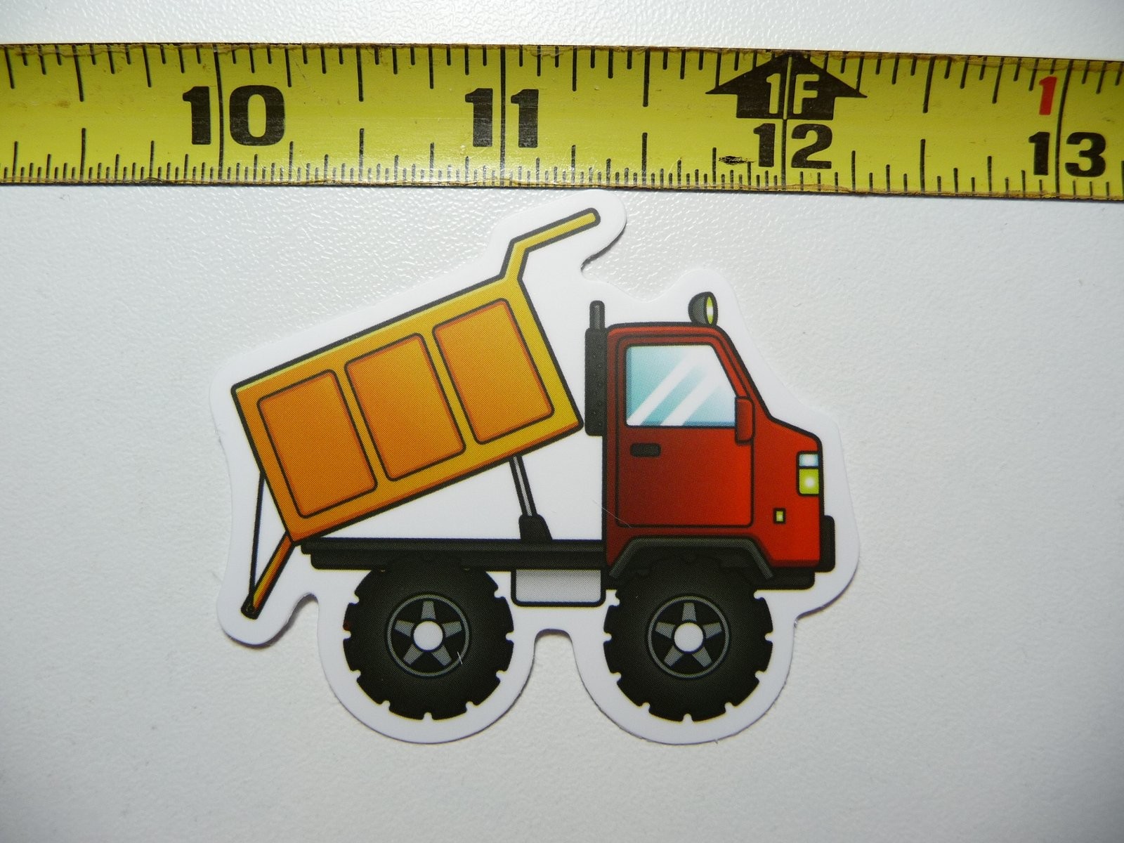 Funny Cartoon Dump Truck Decal Sticker Construction Vehicle Dropping Load