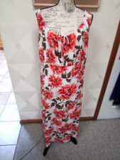 OLD NAVY-WHITE/MULTI-FLORAL-SLEEVELESS-TIE ADJUSTABLE NECK-DRESS-SIZE-XL-NEW