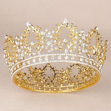 Crowns for Women, Vofler Queen Tiara Baroque Vintage Crystal Rhinestone Gold
