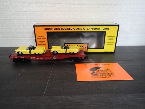 MTH O Gauge Rail King con 2 Ford Thunderbirds 1956 NYC Flat Car 30-76119 | Zustand: New