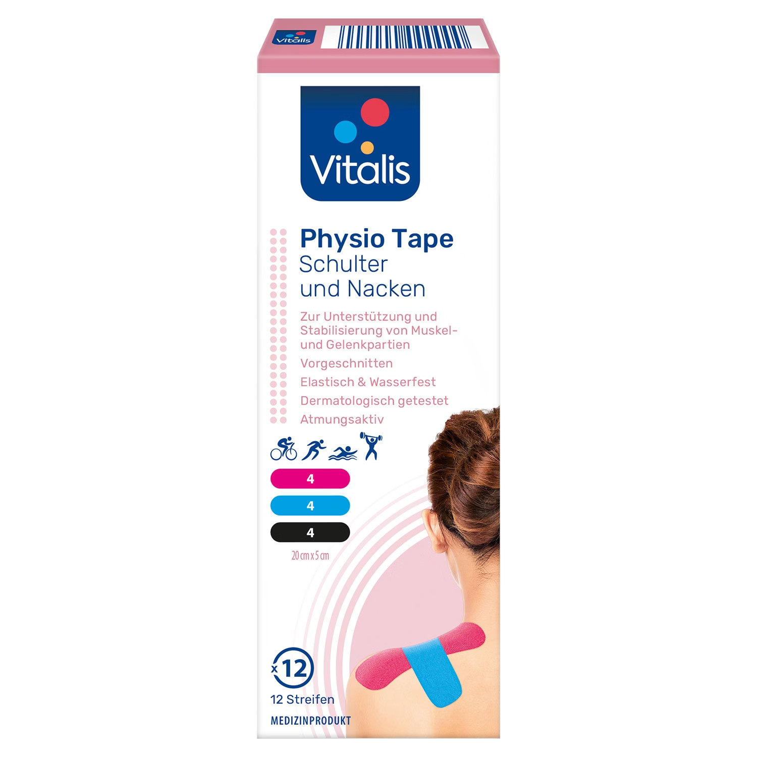 VITALIS, Physio Tape, Schulter und Nacken, 12x Streifen, neu&ovp