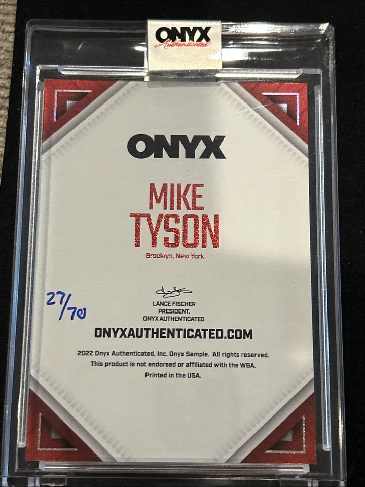 Mike Tyson 2022 Onyx Nimbus Autograph Red SP 27/70 Auto - Image 2 of 2