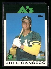 1986 TOPPS TRADED #20T JOSE CANSECO RC ATHLETICS