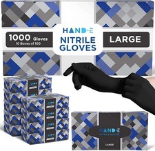Hand-E Touch Disposable Nitrile Gloves 1000 Count Case Latex Free Powder Free S