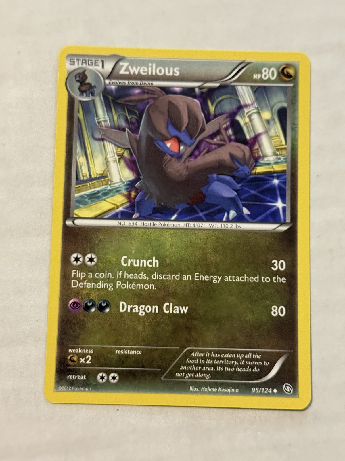 2012 Pokemon TCG Dragons Exalted Zweilous (95) Uncommon 95/124 LP